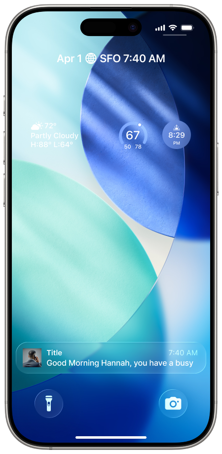 Jarvis lock screen notification