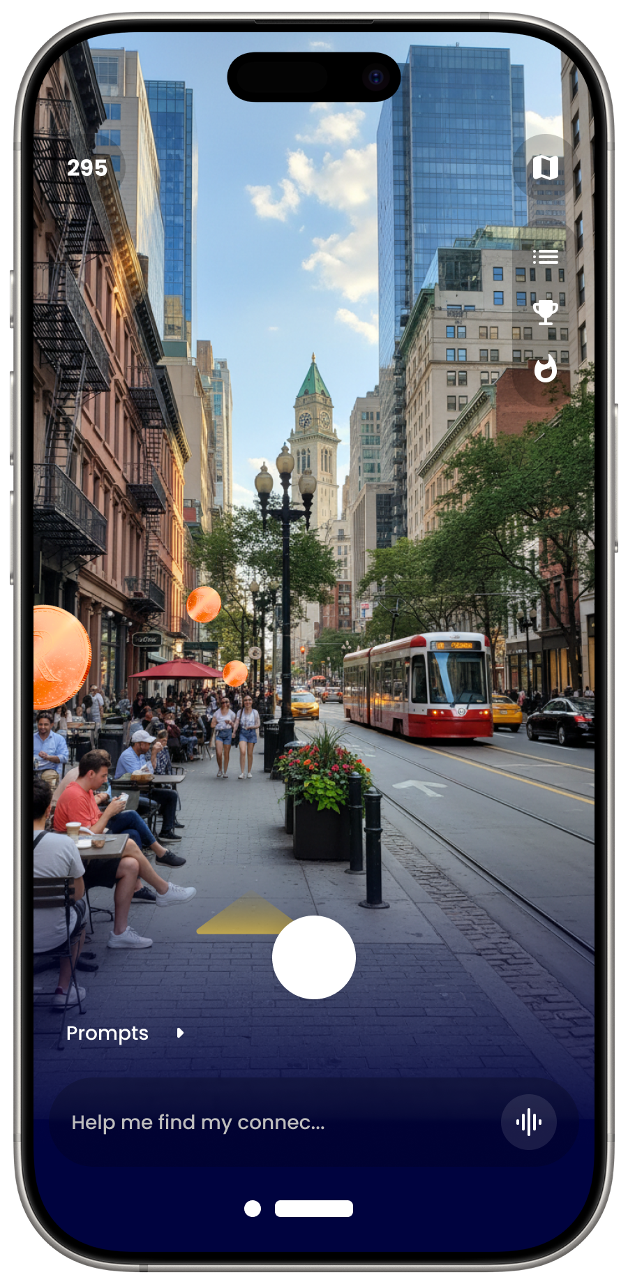 AR discovery — street view with venue markers