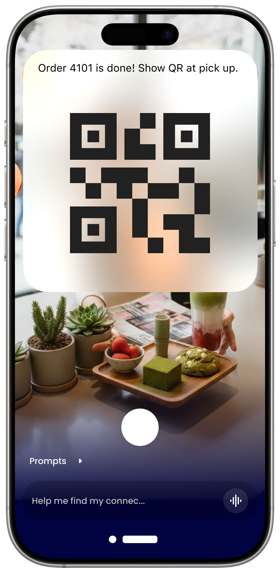 QR code for order pickup